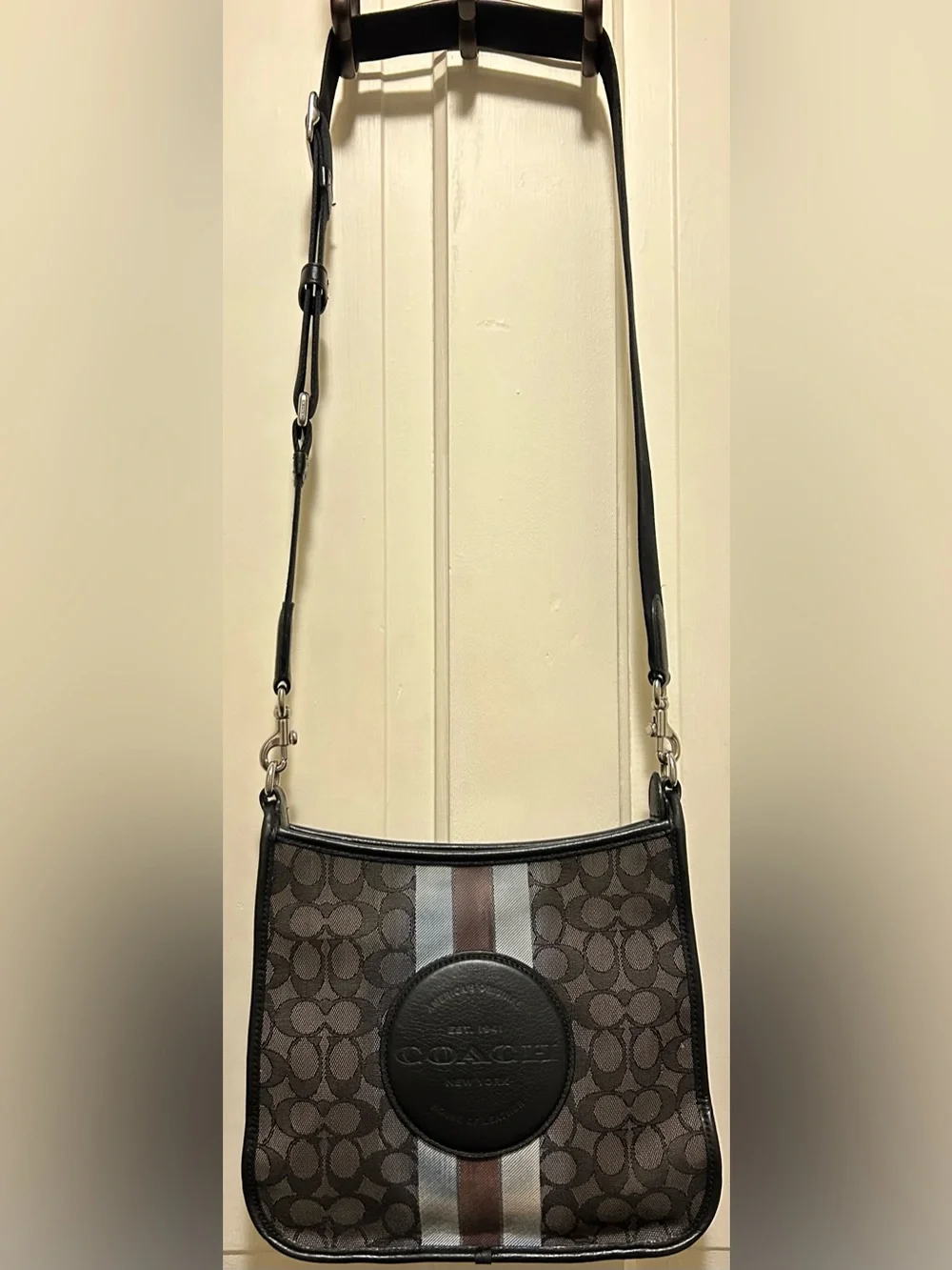 Coach Dempsey File Bag CA195 Signature Jacquard Stripe Crossbody
